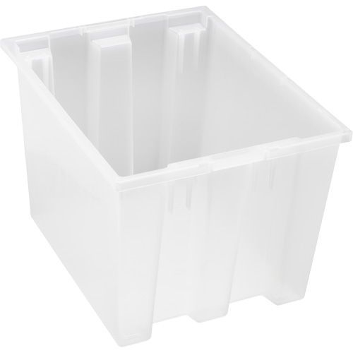 Heavy-Duty Stack & Nest Tote, 13" x 15.5" x 19.5", Clear Les Fournitures Industrielles Méga
