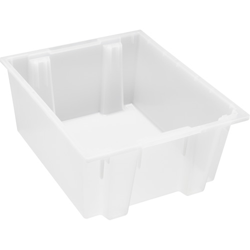 Heavy-Duty Stack & Nest Tote, 10" x 19.5" x 23.5", Clear Les Fournitures Industrielles Méga