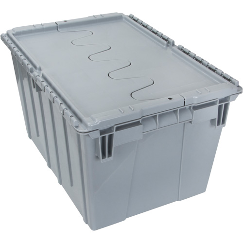 Contenant de distribution en plastique avec dessus basculant, 21,65" x 15,5" x 12,5", Gris Les Fournitures Industrielles Méga