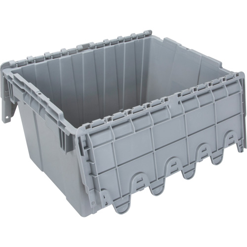 Contenant de distribution en plastique avec dessus basculant, 21,65" x 15,5" x 12,5", Gris Les Fournitures Industrielles Méga
