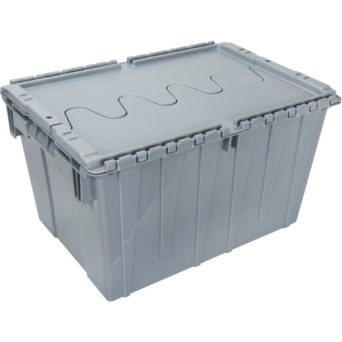 Contenant de distribution en plastique avec dessus basculant, 21,65" x 15,5" x 12,5", Gris Les Fournitures Industrielles Méga