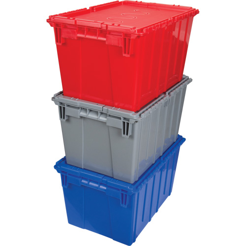 Contenant de distribution en plastique avec dessus basculant, 21,65" x 15,5" x 12,5", Gris Les Fournitures Industrielles Méga