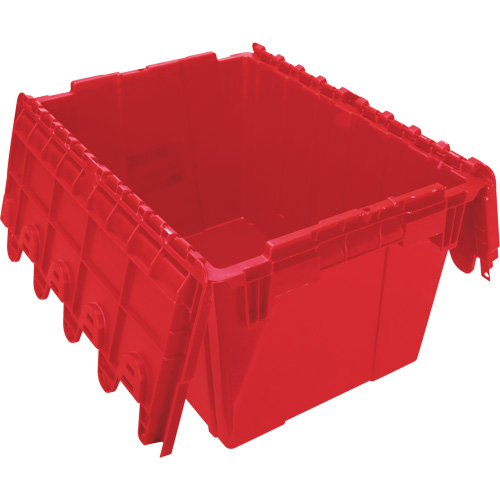 Flip Top Plastic Distribution Container, 21.65" x 15.5" x 12.5", Red Les Fournitures Industrielles Méga