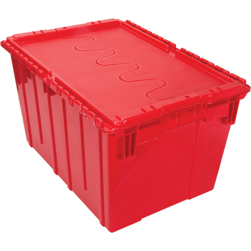Flip Top Plastic Distribution Container, 21.65" x 15.5" x 12.5", Red Les Fournitures Industrielles Méga