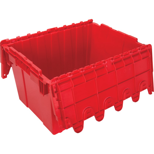 Flip Top Plastic Distribution Container, 21.65" x 15.5" x 12.5", Red Les Fournitures Industrielles Méga