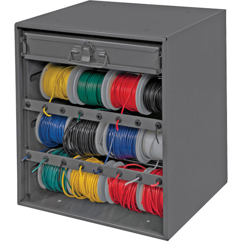 Wire and Terminal Storage Cabinet, Steel, 1 Drawers, 15-9/16" x 11-7/8" x 16-3/8", Grey Les Fournitures Industrielles Méga