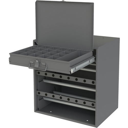 Wire and Terminal Storage Cabinet, Steel, 1 Drawers, 15-9/16" x 11-7/8" x 16-3/8", Grey Les Fournitures Industrielles Méga