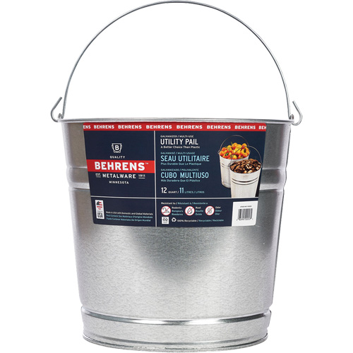 Pail, Galvanized Steel, 11 L Les Fournitures Industrielles Méga