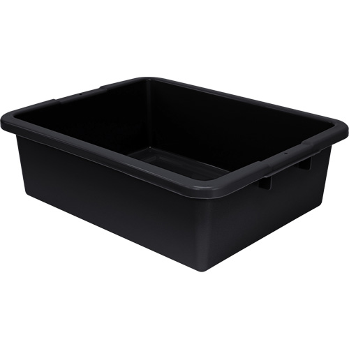 All-Purpose Ribbed-Bottom Storage Tub, 7" H x 17" D x 22" L, Plastic, Black Les Fournitures Industrielles Méga