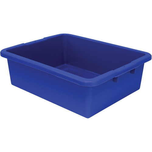 Bac d'entreposage tout usage &agrave; fond rainur&eacute;, 7" ha x 17" p x 22" lo, Plastique, Bleu Les Fournitures Industrielles Méga