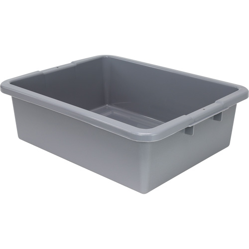 Bac d'entreposage tout usage &agrave; fond rainur&eacute;, 7" ha x 17" p x 22" lo, Plastique, Gris Les Fournitures Industrielles Méga