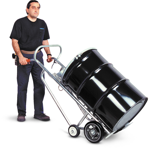 Drum Truck with Hand Brake, Aluminum Construction, 25 - 55 US Gal. (20 - 45 Imperial Gal.) Les Fournitures Industrielles Méga