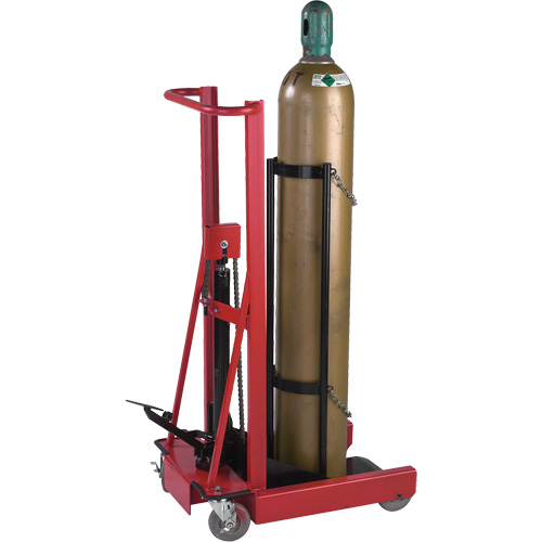 Hydraulic Cylinder Lift, Rubber Wheels, 12" W x 20" L Base, 300 lbs. Les Fournitures Industrielles Méga