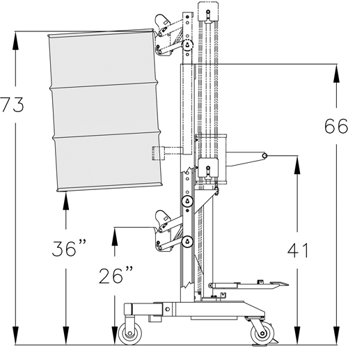 Ergonomic Drum Handler High Reach - DM-1100-HR, 30 - 85 US Gal. (25 - 70 Imperial Gal.) Les Fournitures Industrielles Méga