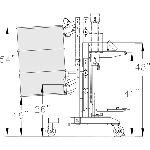 Ergonomic Drum Handler Scale Model - DM-1100-S, 30 - 85 US Gal. (25 - 70 Imperial Gal.) Les Fournitures Industrielles Méga