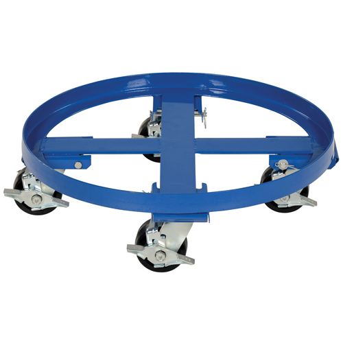 Socle roulant robuste pour baril, Acier, Capacit&eacute;e 2000 lb, Diam&egrave;tre 24-1/8", Roue en Ph&eacute;nolique Les Fournitures Industrielles Méga