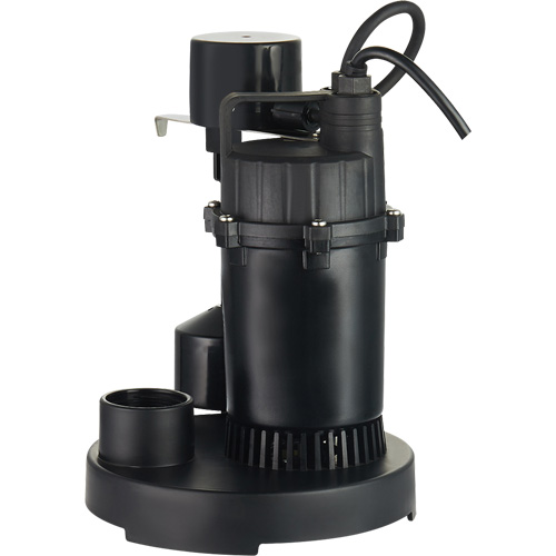 Pompe de puisard submersible thermoplastique, 2560 gal./h, 115 V, 4,6 A, 1/3 CV Les Fournitures Industrielles Méga