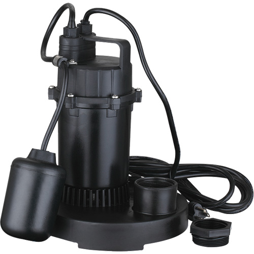 Pompe de puisard submersible thermoplastique, 2560 gal./h, 115 V, 4,6 A, 1/3 CV Les Fournitures Industrielles Méga