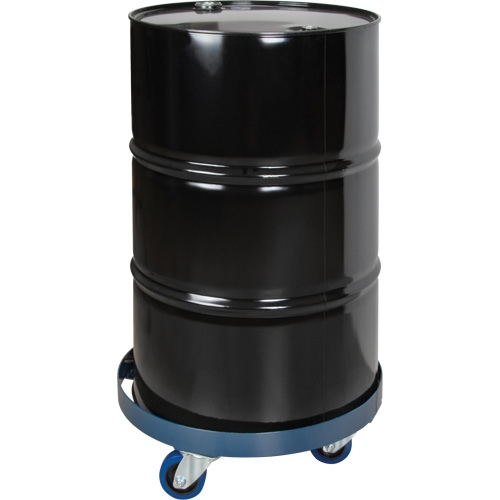 Chariot pour baril, Acier, Capacit&eacute;e 1400 lb, Diam&egrave;tre 24", Roue en &eacute;lastique bleu Les Fournitures Industrielles Méga