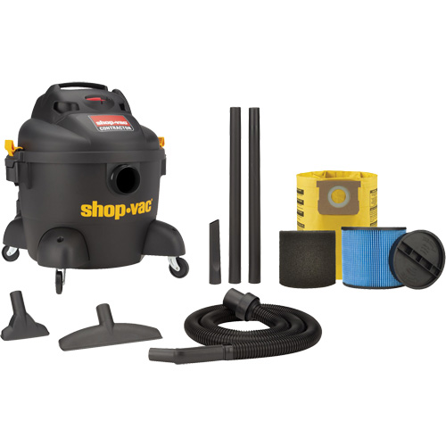 Aspirateur d'atelier s&eacute;rie entrepreneur, Secs-humides, 3,5 CV, 6 gal. US (22,7 litres) Les Fournitures Industrielles Méga