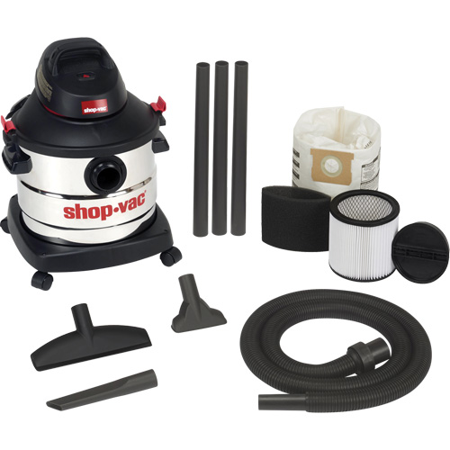 Aspirateur pour atelier, Secs-humides, 6 CV, 8 gal. US (30,3 litres) Les Fournitures Industrielles Méga