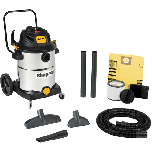 Aspirateur humide/sec en acier inoxydable pour l'atelier, 120 V, Capacit&eacute; 16 gal. Les Fournitures Industrielles Méga