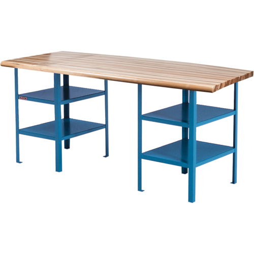 Extra Heavy-Duty Pedestal Workbench, 2500 lbs. Cap., 120" W x 30" D, 34" H Les Fournitures Industrielles Méga