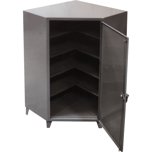 Armoires de coin, Acier, 4 Tablettes, 72" h x 48" la x 24" P, Gris Les Fournitures Industrielles Méga