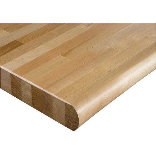 Laminated Hardwood Workbench Top, 48" W x 24" D, Bullnose Edge, 1-3/4" Thick Les Fournitures Industrielles Méga