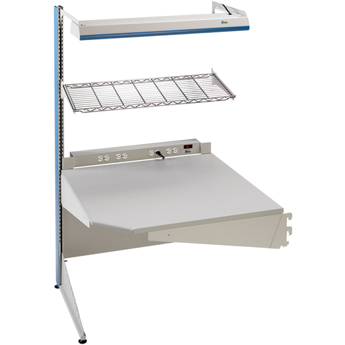 Postes de travail modulaires ergonomiques - Exemples de configurations - A-SC Ajouts de coin &agrave; un c&ocirc;t&eacute;, 36" la x 28" p x 84" h, Ajout de coin &agrave; un c&ocirc;t&eacute; Les Fournitures Industrielles Méga