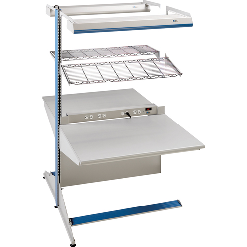 Postes de travail modulaires ergonomiques - Exemples de configurations - A-DA Ajouts &agrave; deux c&ocirc;t&eacute;s, 48" la x 56" p x 84" h, Ajout &agrave; deux c&ocirc;t&eacute;s Les Fournitures Industrielles Méga