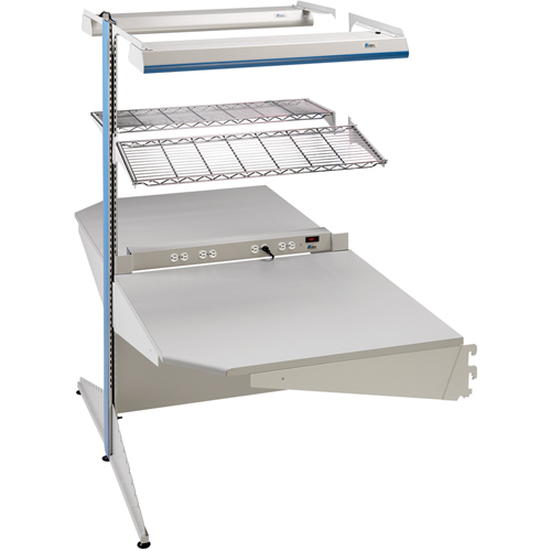 Postes de travail modulaires ergonomiques - Exemples de configurations - A-DC Ajouts de coin &agrave; deux c&ocirc;t&eacute;s, 36" la x 56" p x 84" h, Ajout de coin &agrave; deux c&ocirc;t&eacute;s Les Fournitures Industrielles Méga