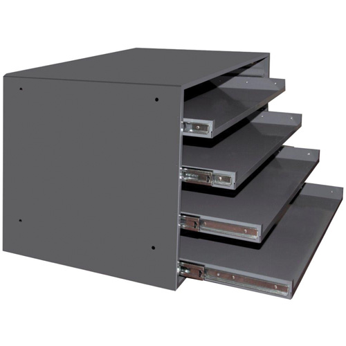 Casiers pour boîtes &agrave; compartiments, Acier, 4 compartiments, 20" la x 15-3/4" p, 15" h, Gris Les Fournitures Industrielles Méga