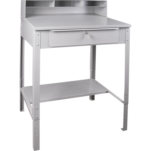 Open Floor Style Shop Desk, 34-1/2" W x 30" D x 53" H, Grey Les Fournitures Industrielles Méga