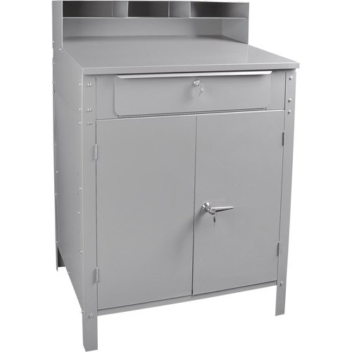 Cabinet Style Shop Desk, 34-1/2" W x 30" D x 53" H, Grey Les Fournitures Industrielles Méga
