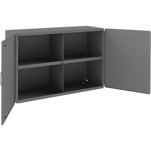 Armoire murale, 24" h x 33-13/16" la x 12-3/8" p, 1 tablettes, Acier, Gris Les Fournitures Industrielles Méga