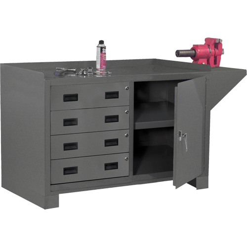 Stationary Workstation, Steel Surface, 60-1/8" W x 24-1/4" D x 36-1/4" H Les Fournitures Industrielles Méga