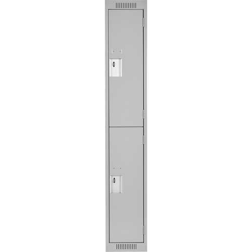 Clean Line Lockers, 2 -tier, 12" x 18" x 72", Steel, Grey, Rivet (Assembled) Les Fournitures Industrielles Méga