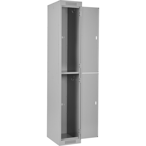 Clean Line Lockers, 2 -tier, Bank of 4, 48" x 18" x 72", Steel, Grey, Rivet (Assembled) Les Fournitures Industrielles Méga