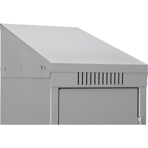 Clean Line Lockerette, 6 -tier, Bank of 4, 48" x 18" x 78", Steel, Beige, Rivet (Assembled) Les Fournitures Industrielles Méga