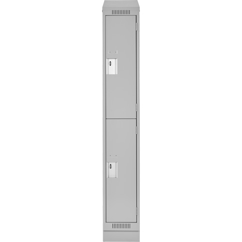 Clean Line Lockers, 2 -tier, 12" x 18" x 82", Steel, Grey, Rivet (Assembled) Les Fournitures Industrielles Méga