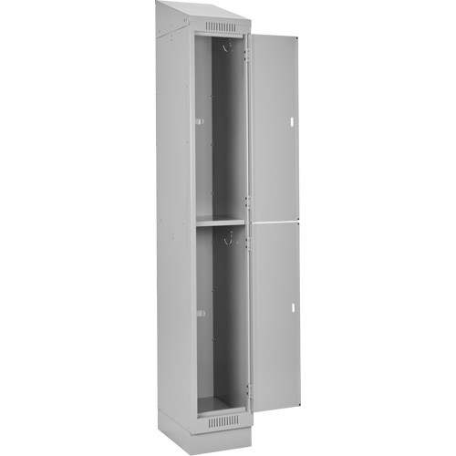 Clean Line Lockers, 2 -tier, Bank of 4, 48" x 18" x 82", Steel, Grey, Rivet (Assembled) Les Fournitures Industrielles Méga