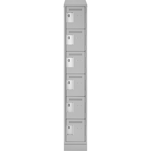 Clean Line Lockerette, 6 -tier, 12" x 18" x 82", Steel, Grey, Rivet (Assembled) Les Fournitures Industrielles Méga