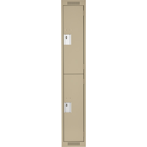 Clean Line Lockers, 2 -tier, 12" x 18" x 72", Steel, Beige, Rivet (Assembled) Les Fournitures Industrielles Méga