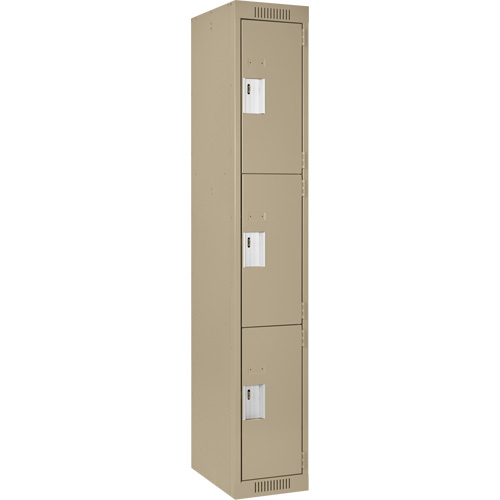 Casiers Clean Line, 3 niveaux, 12" x 18" x 72", Acier, Beige, Rivet (assembl&eacute;) Les Fournitures Industrielles Méga