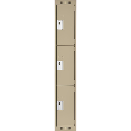 Casiers Clean Line, 3 niveaux, 12" x 18" x 72", Acier, Beige, Rivet (assembl&eacute;) Les Fournitures Industrielles Méga