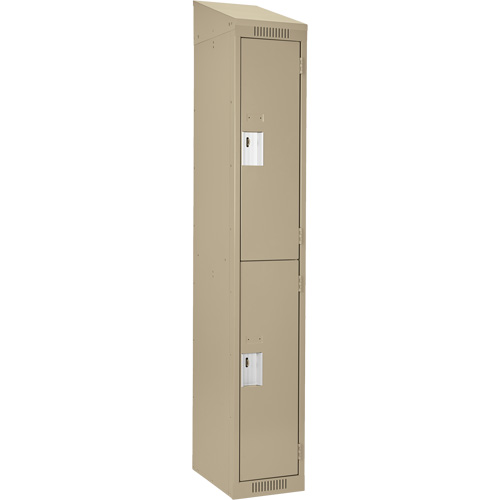 Clean Line Lockers, 2 -tier, 12" x 18" x 78", Steel, Beige, Rivet (Assembled) Les Fournitures Industrielles Méga