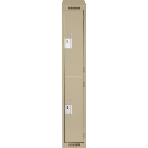 Clean Line Lockers, 2 -tier, 12" x 18" x 78", Steel, Beige, Rivet (Assembled) Les Fournitures Industrielles Méga
