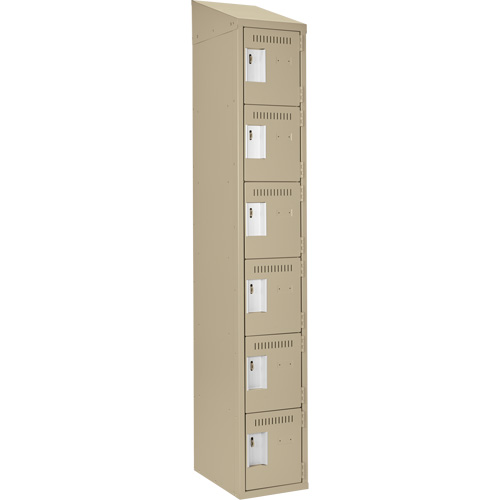 Clean Line Lockerette, 6 -tier, 12" x 18" x 78", Steel, Beige, Rivet (Assembled) Les Fournitures Industrielles Méga
