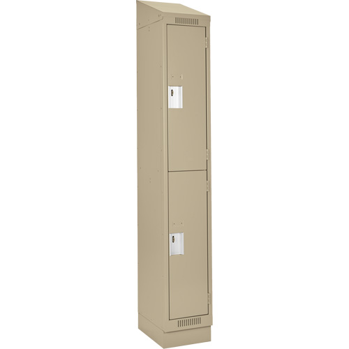 Casiers Clean Line, 2 niveaux, 12" x 18" x 82", Acier, Beige, Rivet (assembl&eacute;) Les Fournitures Industrielles Méga